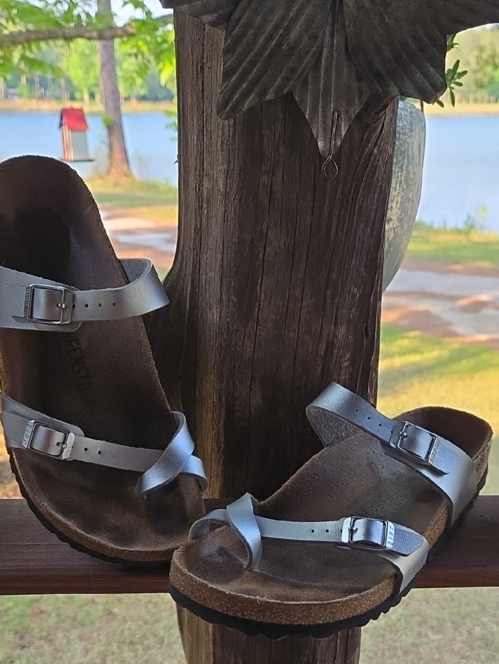 Birkenstock Mayari Silver Upper Toe Loop Sandal Birko-Flor Finish